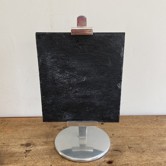 Pottery Barn Slate Chalkboard and Silver Toned Easel - Picture 3 of 9